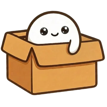 Stacky, the Cratify mascot, peeking out of a cardboard box
